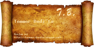 Temmer Beáta névjegykártya