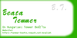 beata temmer business card